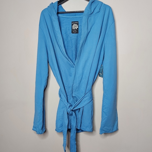 Lucky Brand hooded belted cardigan Blue Size XL - Picture 1 of 6